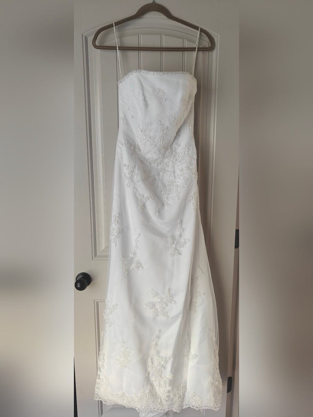 David's Bridal Michaelingelo White Strapless Wedding Gown